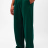 Bonkers Corner bottle green everyday joggers made of comfortable fabric, shown on a model with a relaxed fit.