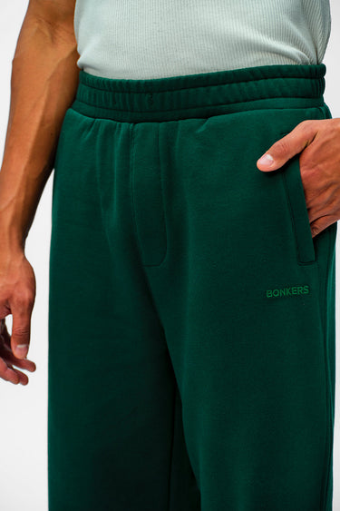 Bonkers Corner bottle green everyday joggers, casual fit with elastic waistband and pockets, suitable for comfortable daily wear.