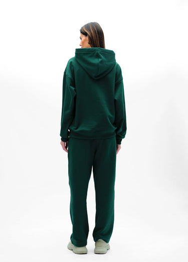 Bottle green everyday joggers by Bonkers Corner, casual fit with elastic waist and cuffs, made from soft, comfortable fabric.