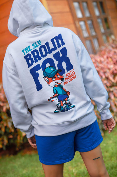 Brown Fox Hoodie from Bonkers Corner featuring a cute fox graphic on soft brown fabric.