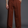 Brown Loose Fit Tailored Trouser - BonkersCorner