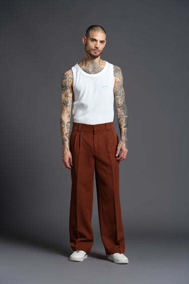 Brown Loose Fit Tailored Trouser - BonkersCorner