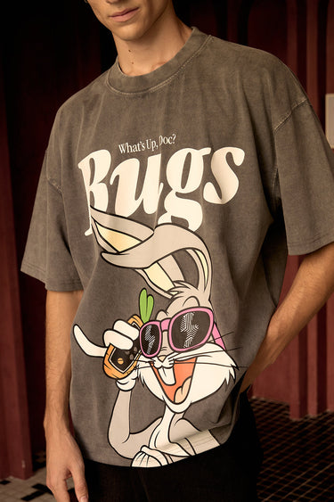 Bonkers Corner Bugs On Call oversized T-shirt featuring colorful bug graphic on soft fabric, casual streetwear style.