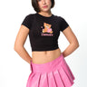Bonkers Corner Cancer Cosmic long length baby tee featuring a colorful cosmic design on light fabric.