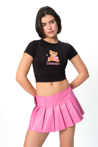 Bonkers Corner Cancer Cosmic long length baby tee featuring a colorful cosmic design on light fabric.