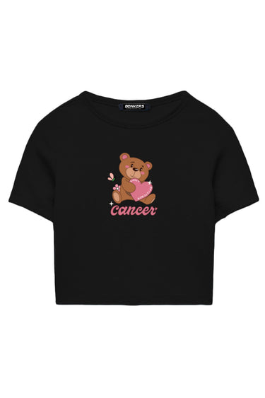 Bonkers Corner Cancer Cosmic Long Length Baby Tee featuring cosmic print on soft fabric, designed for a relaxed fit.