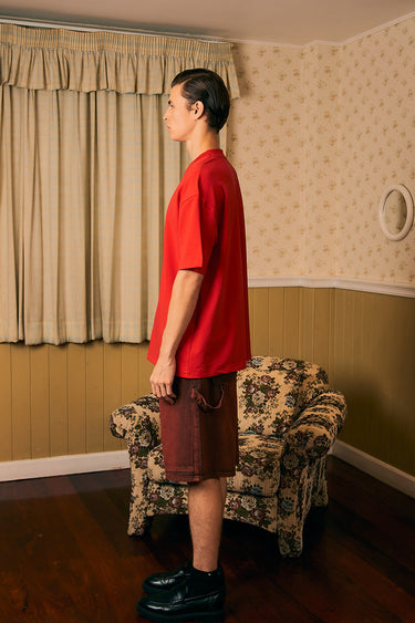 Bonkers Corner Certified Red Flag oversized T-shirt in red, featuring bold graphic design and relaxed fit.