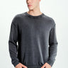 Bonkers Corner Charcoalcast crewneck sweatshirt in size XS displayed on a hanger, showcasing the soft fabric and classic fit.