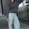Bonkers Corner Charcoalcast crewneck sweatshirt in XS, showing a cozy, fitted design with ribbed cuffs and neckline.