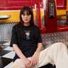 Bonkers Corner Chuckie embroidery oversized T-shirt featuring a colorful Chuckie design on soft fabric, casual streetwear style.