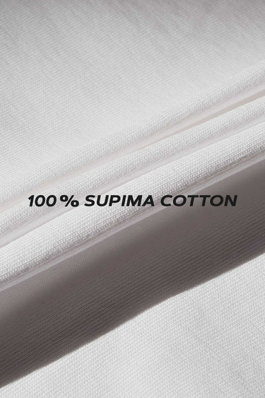Bonkers Corner classic white T-shirt made of 100% Supima cotton with a relaxed fit, shown on a model.