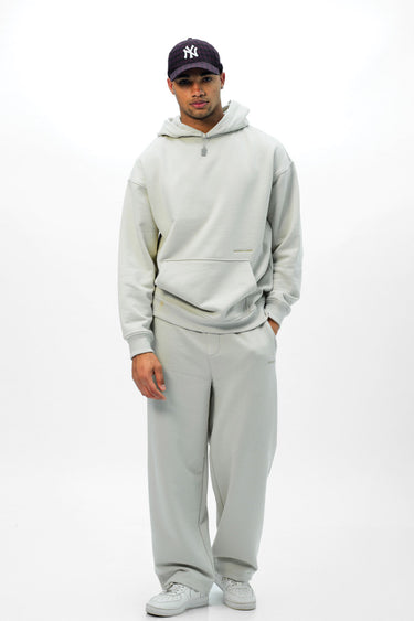 Light gray oversized hoodie from Bonkers Corner's Cloudy Wear A Hug collection, featuring a cozy, relaxed fit and soft fabric.