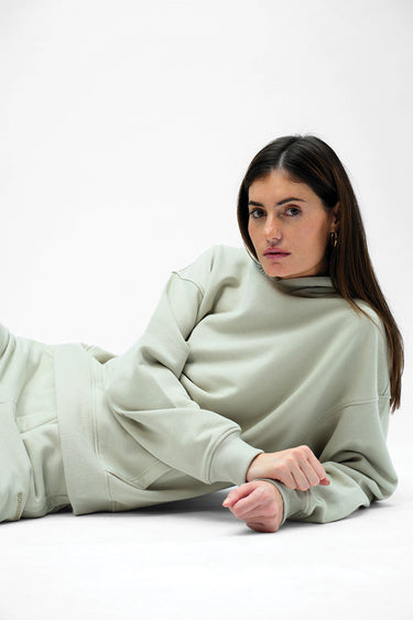Bonkers Corner Cloudy Wear A Hug oversized hoodie in light grey with a cozy, relaxed fit and soft fabric.