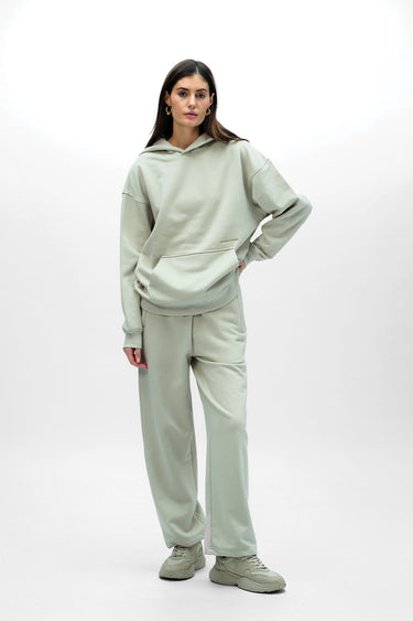 Bonkers Corner Cloudy Wear A Hug oversized hoodie in light blue with soft, cozy fabric and a relaxed fit.