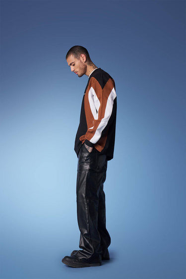 Bonkers Corner colourblock cut and sew crewneck sweatshirt in vibrant shades, casual style with a comfortable fit.