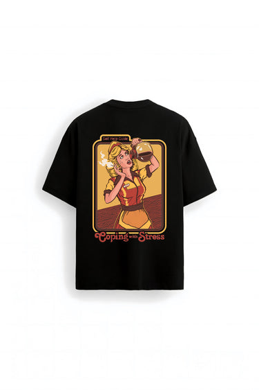 Bonkers Corner oversized T-shirt with "Coping With Stress" printed design, relaxed fit, casual streetwear style.