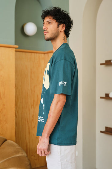 Bonkers Corner Cosmic Oversized T-shirt in black with colorful cosmic design, relaxed fit, casual streetwear style.