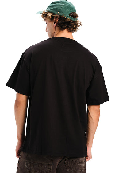 Bonkers Corner Cyanide Love oversized T-shirt in white, featuring bold graphic design on the front.
