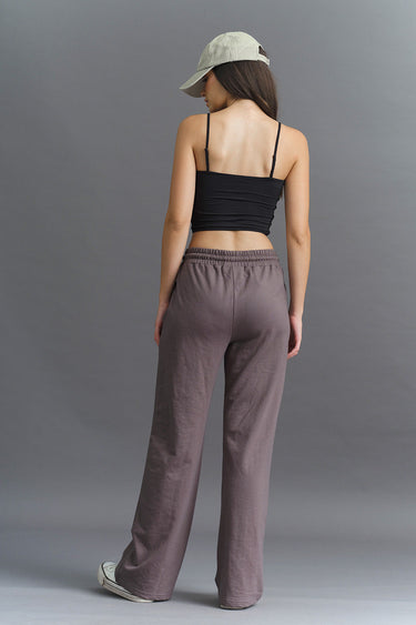 Dark Shadow wide-leg sweatpants by Bonkers Corner, featuring a relaxed fit and soft fabric, shown on a neutral background.