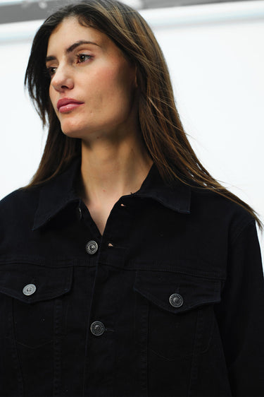 Bonkers Corner denim jacket in light blue with button closure and classic collar, displayed on a plain background.