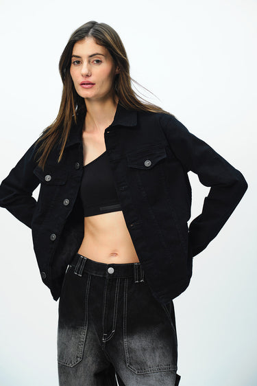 Bonkers Corner denim jacket in XS with classic design, featuring button closure and stylish denim fabric.