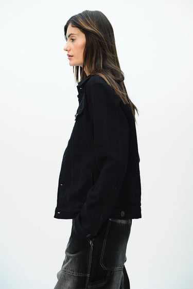 Bonkers Corner denim jacket, XS size, classic blue denim with button front and chest pockets, casual stylish outerwear.
