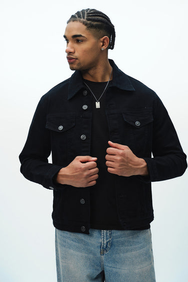 Bonkers Corner denim jacket in light wash, stylish casual outerwear with classic collar and button closure.