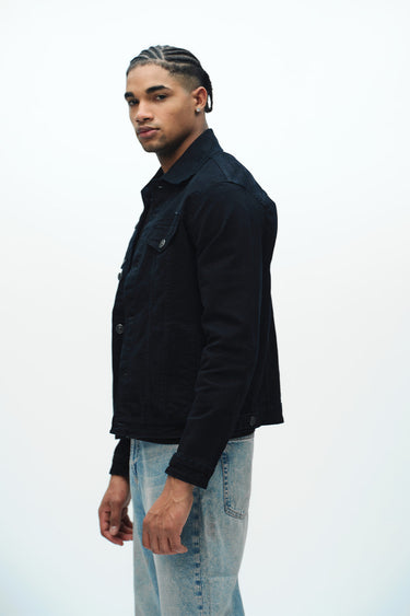 Bonkers Corner denim jacket in classic blue with button-front and collar, stylish casual outerwear for men or women.
