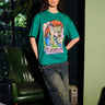 Bonkers Corner Dial On oversized T-shirt in white with black graphic design, relaxed fit, and casual style.