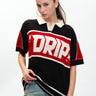 Bonkers Corner drip knit polo shirt in size XS, featuring a textured knit fabric and classic polo collar.