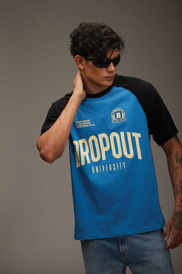 Bonkers Corner Dropout University oversized T-shirt in XS with bold printed design on front, casual fit, and soft fabric.