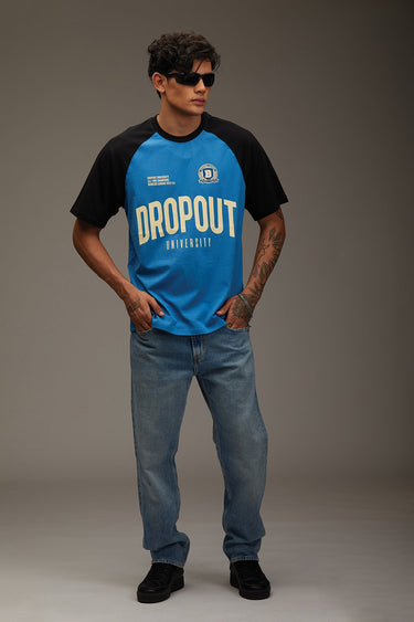 Bonkers Corner Dropout University oversized T-shirt in white, featuring university-themed graphic print, casual fit, and soft fabric.