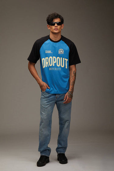 Bonkers Corner Dropout University oversized T-shirt in white, featuring university-inspired design and relaxed fit.