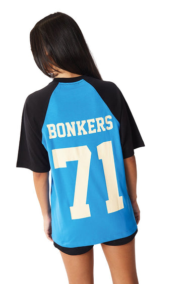 Bonkers Corner Dropout University oversized T-shirt in XS, featuring a casual fit and university-inspired graphic design.