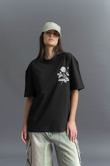 Bonkers Corner oversized T-shirt featuring a rose design and "Embrace Your Inner Rose" slogan in soft fabric.
