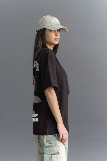 Bonkers Corner Embrace Your Inner Rose oversized T-shirt in XS with floral design and relaxed fit, made from soft fabric.