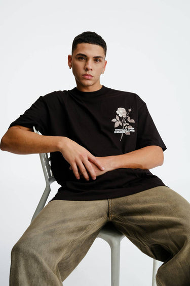 Bonkers Corner Embrace Your Inner Rose premium oversized T-shirt in XS with floral rose graphic and relaxed fit.