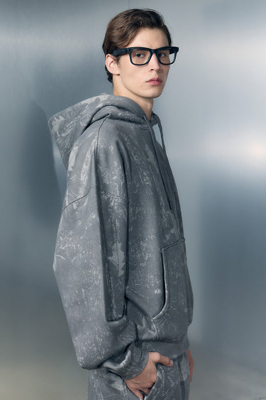 Faded grey hoodie by Bonkers Corner featuring a relaxed fit and soft fabric, displayed on a plain background.