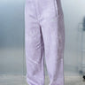Faded lavender joggers by Bonkers Corner, soft fabric with relaxed fit, elastic waistband and cuffed ankles, casual loungewear.