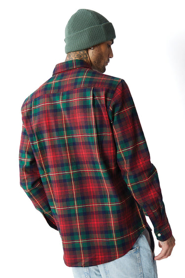 Green and red plaid regular fit shirt by Bonkers Corner, shown with collar and button details.