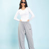 Grey Melange Loose Fit Joggers by Bonkers Corner, showcasing relaxed fit and comfortable fabric in a casual style.