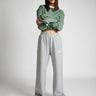 Grey melange wide-leg pants by Bonkers Corner, featuring a relaxed fit and comfortable fabric.