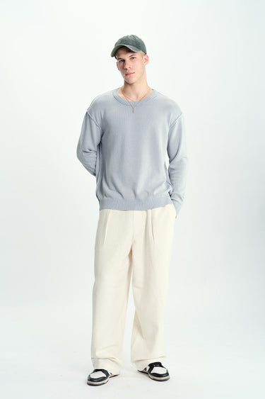 Grey Bonkers Corner Mode crewneck sweatshirt displayed flat with visible ribbed cuffs and neckline.