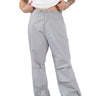 Grey parachute pants by Bonkers Corner featuring a relaxed fit and drawstring waist, shown on a model.