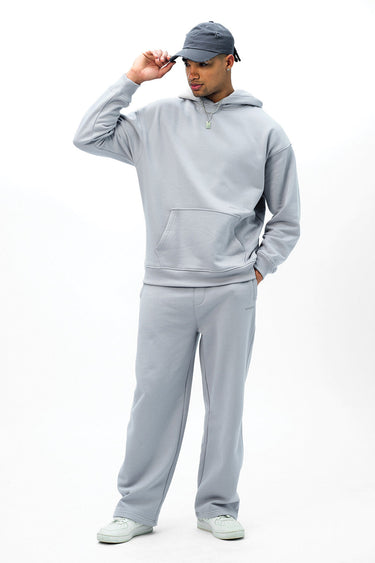 Grey Wear A Hug oversized hoodie by Bonkers Corner, featuring a relaxed fit and soft fabric, shown in a casual front view.