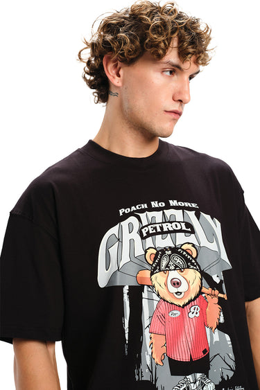 Bonkers Corner Grizzly Rebellion oversized T-shirt in XS, featuring bold graphic print and relaxed fit for casual style.