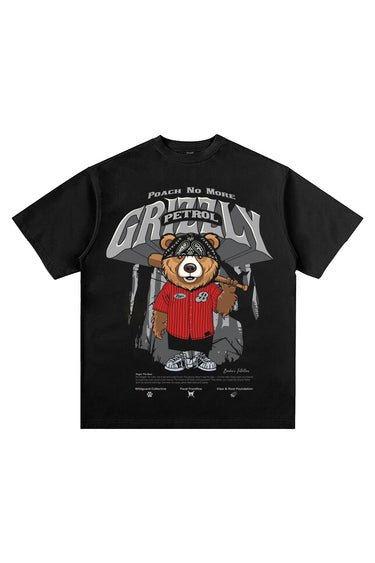 Bonkers Corner oversized Grizzly Rebellion T-shirt featuring bold graphic print on soft cotton fabric.