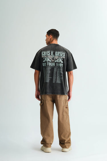 Bonkers Corner oversized Guns N' Roses US Tour 1991 T-shirt featuring band logo and tour graphics on soft fabric.
