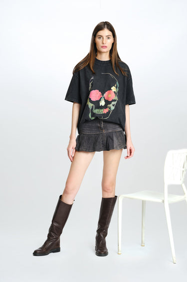 Bonkers Corner Guns N Roses Use Your Illusion oversized T-shirt with band logo and artwork on front, casual fit, white fabric.