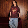 Bonkers Corner Hail Santa oversized T-shirt in XS, featuring festive Christmas design and relaxed fit.